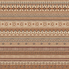 Khenifra Terracotta railroaded velvet fabric flat image with horizontal kilim stripe bands