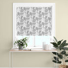 black japanese toile curtain fabric blind with detailed landscape pattern interior