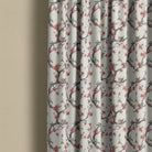 Lace Leaf White curtain image showing pale leaf linen curtain fabric for light natural interiors