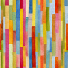 Lakewood multicoloured striped velvet fabric flat image with bright painterly vertical stripes for curtains and upholstery