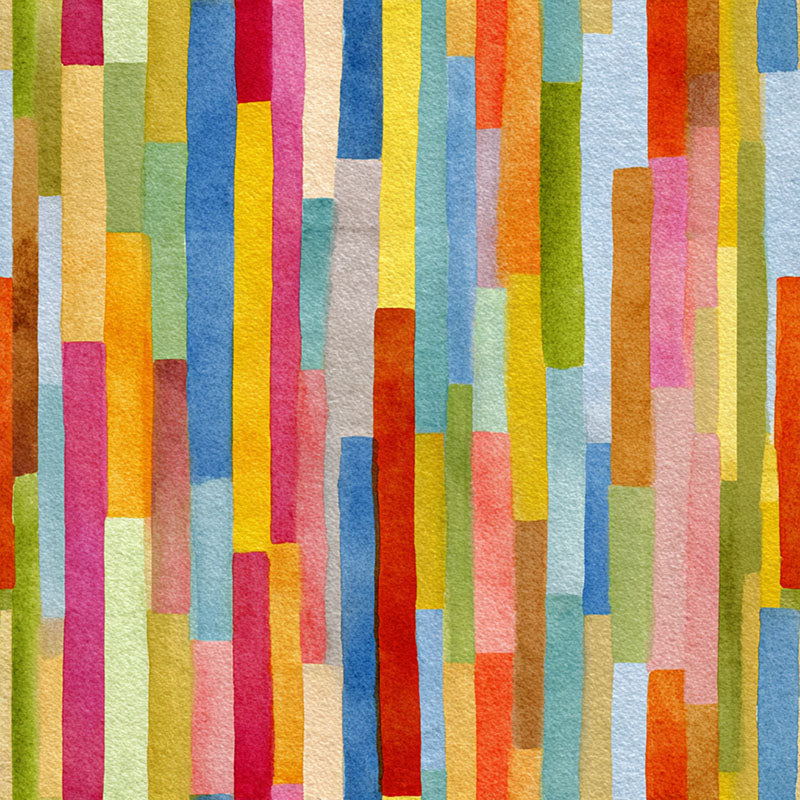 Lakewood multicoloured striped velvet fabric flat image with bright painterly vertical stripes for curtains and upholstery