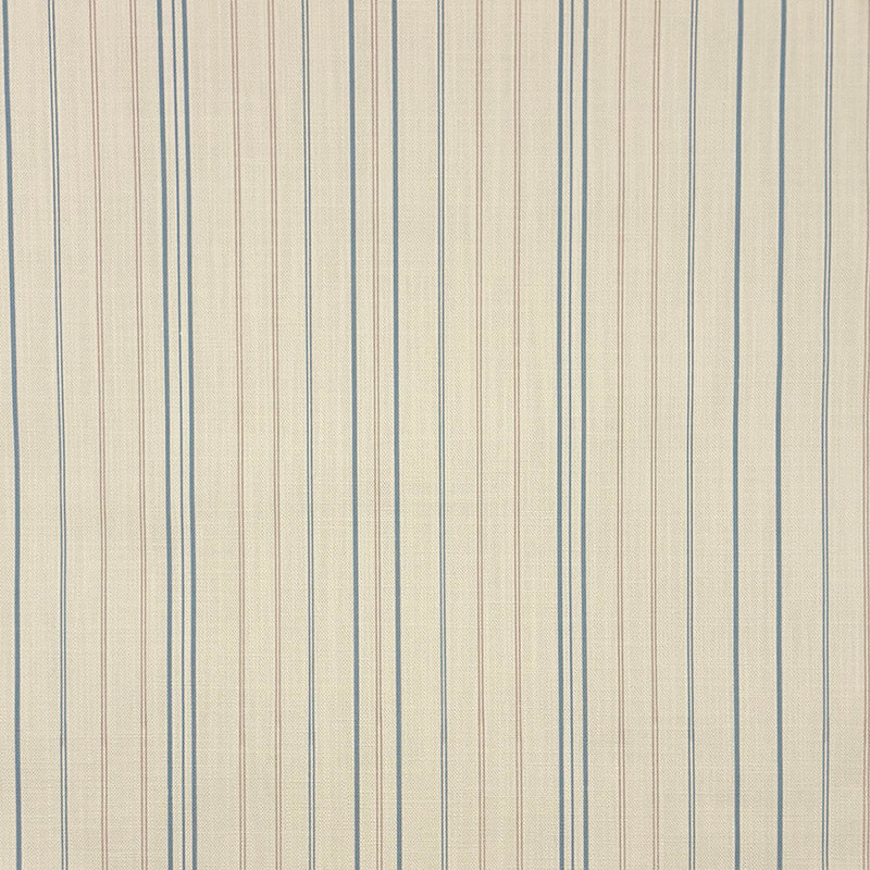 Lowick Stripe powder blue linen curtain fabric flat image with soft blue stripe