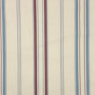 Lowick Stripe red blue linen curtain fabric flat image with colourful striped design