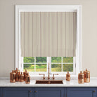 Lowick Stripe russet curtain fabric made into a Roman blind