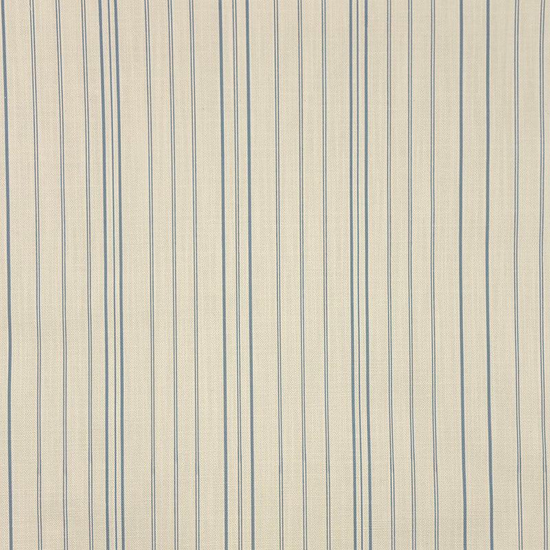 Lowick Stripe sky linen curtain fabric flat image with pale blue vertical stripe