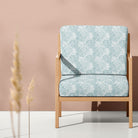 Duck egg Marigold Crib 5 velvet upholstery fabric on a statement chair