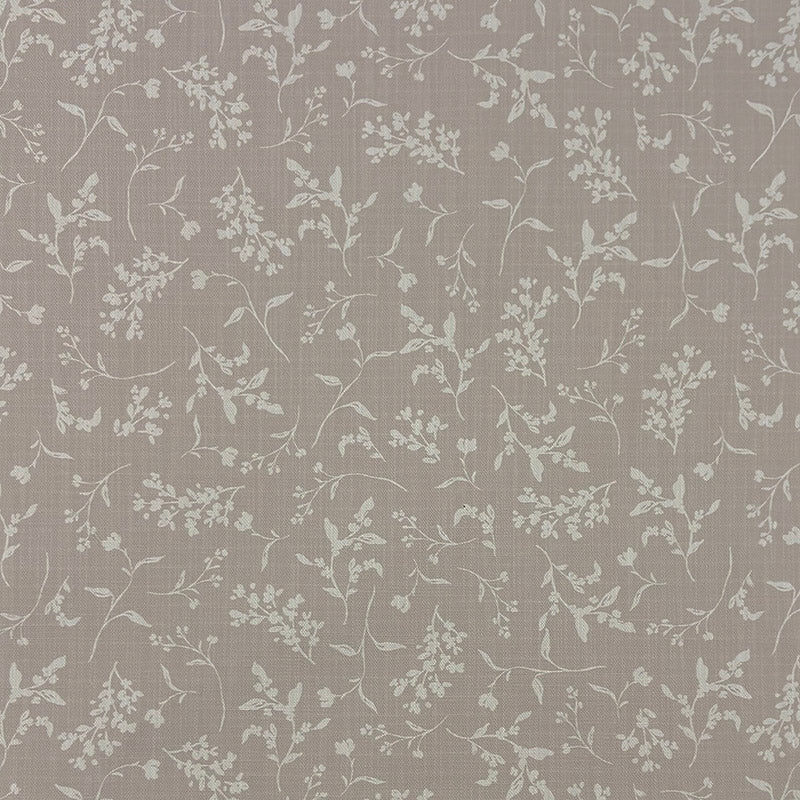 Milly Dusty Linen floral linen curtain fabric flat image with small botanical sprig print