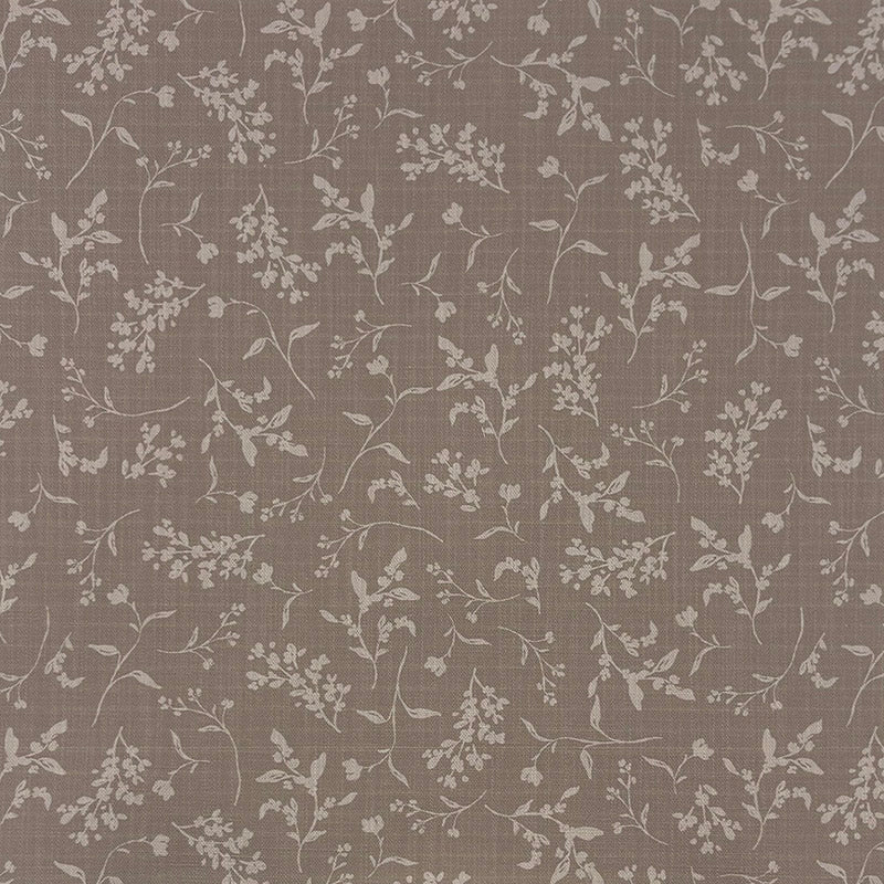 Milly Natural floral linen curtain fabric flat image with delicate botanical print