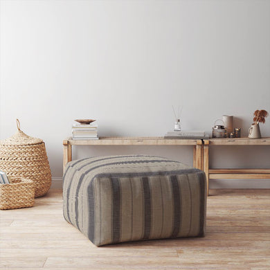 Durable Montauk Stripe Upholstery Fabric in Neutral Beige and Gray for Long-Lasting Sofas