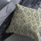 Nador Aegean geometric upholstery fabric cushion image, blue Mediterranean patterned fabric for cushions and chairs