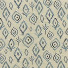 Nador Aegean blue geometric upholstery fabric flat image, Mediterranean patterned fabric by the metre for chairs and curtains