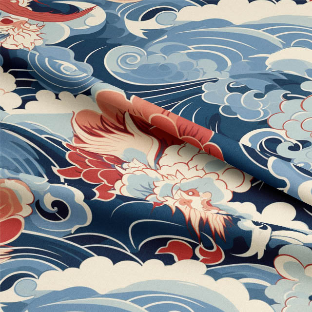 Nagoya Linen Curtain Fabric - Blue