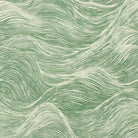 Newquay Green wave pattern curtain fabric – 100% cotton printed curtain fabric with flowing coastal wave design