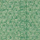 Newton green printed upholstery fabric with textured geometric hexagon pattern in flat swatch view