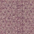 Newton purple upholstery fabric with linear geometric hexagon print in a detailed flat image