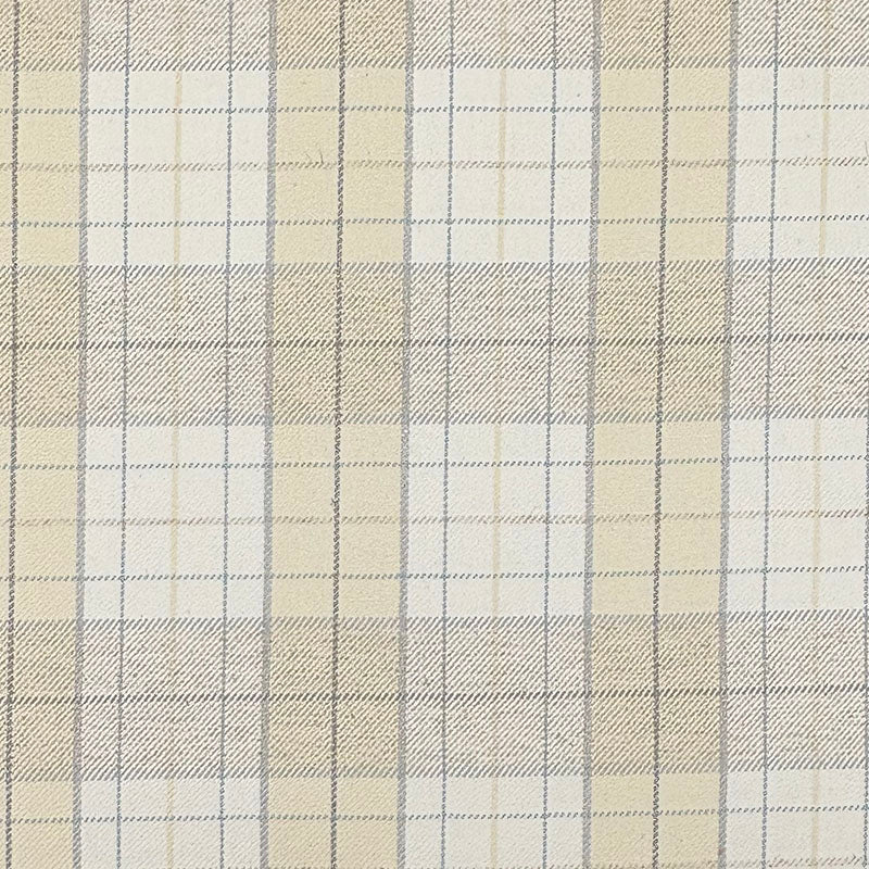Next Aleandro Natural Check upholstery fabric flat image, beige woven checked clearance fabric for furniture