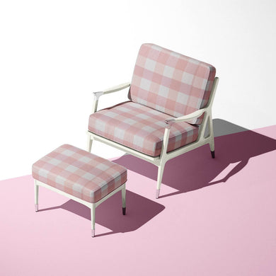 Norfolk Check Upholstery Fabric - Blush