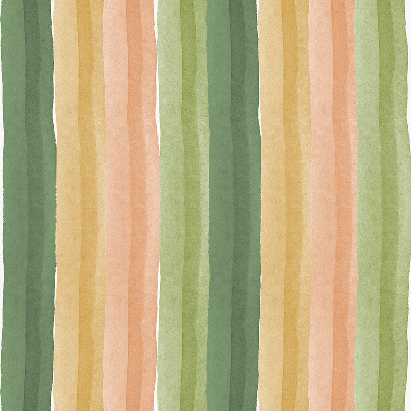 Ohio Stripe striped velvet upholstery fabric in pink and green pastel colours – contemporary velvet stripe design