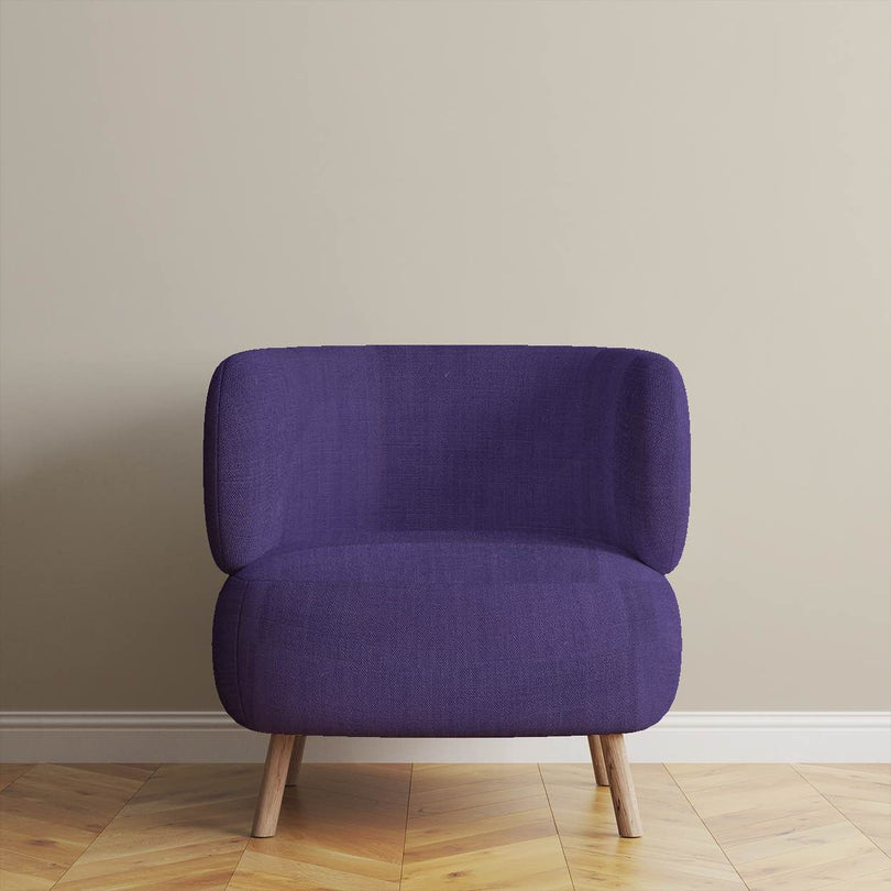 Panton Genetian Violet - Purple Plain Linen Upholstery Fabric