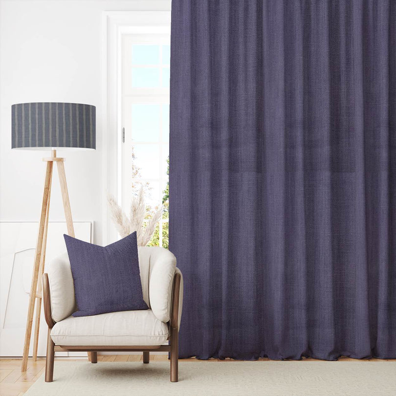 Dion Grape - Purple Plain Cotton Curtain Fabric