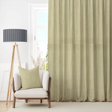 Panton Hay - Yellow Plain Linen Curtain Fabric