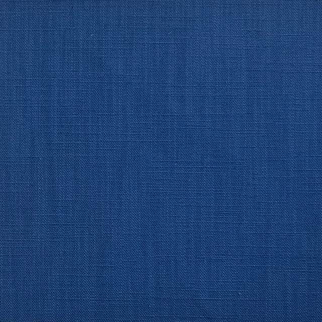 Dion Imperial Blue - Blue Plain Cotton Curtain Upholstery Fabric