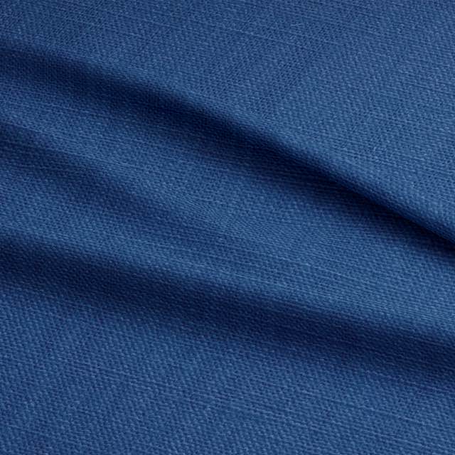 Dion Imperial Blue - Blue Plain Cotton Curtain Upholstery Fabric UK