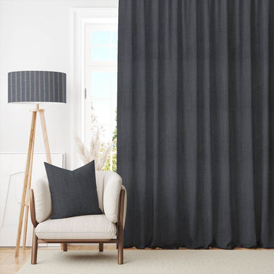 Dion Iron Gate - Grey Plain Cotton Curtain Fabric