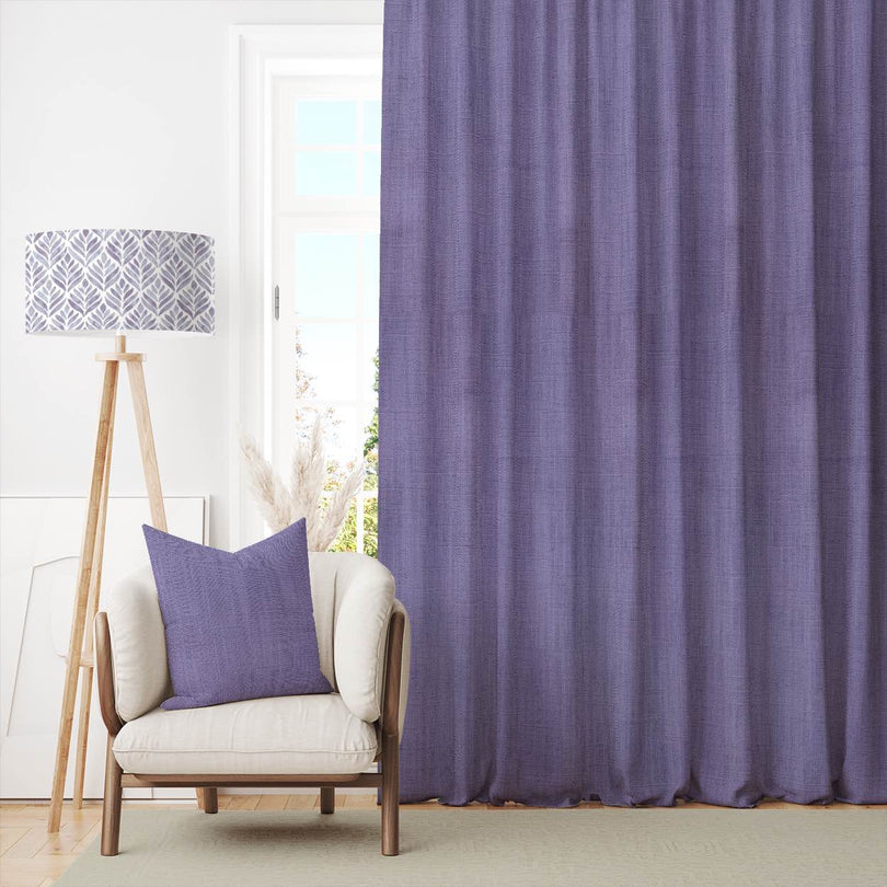 Panton Lavender - Purple Plain Linen Curtain Fabric