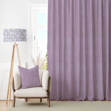 Dion Lavender Egg - Purple Plain Cotton Curtain Fabric