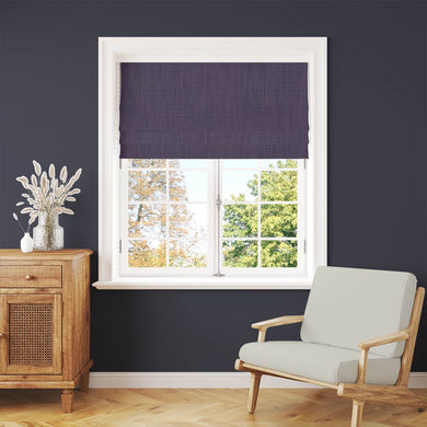 Dion Loganberry - Purple Plain Cotton Curtain Blind Fabric