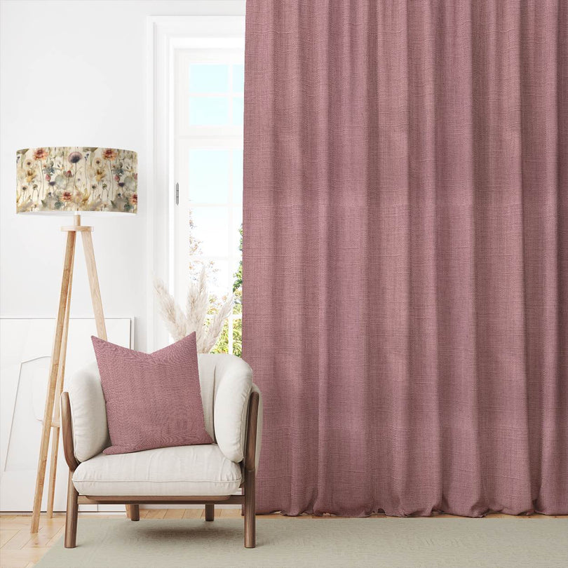 Dion Lotus - Pink Plain Cotton Curtain Fabric