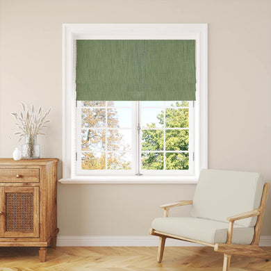 Dion Meadow Green - Green Plain Cotton Curtain Blind Fabric