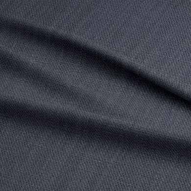 Dion Midnight Navy - Blue Plain Cotton Curtain Upholstery Fabric UK