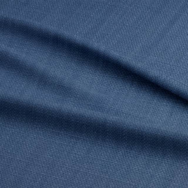 Dion Midnight - Blue Plain Cotton Curtain Upholstery Fabric UK