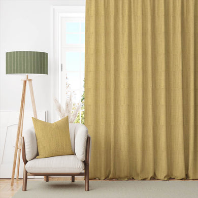 Dion Misted Yellow - Yellow Plain Cotton Curtain Fabric