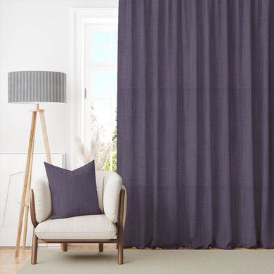 Dion Montana Grape - Purple Plain Cotton Curtain Fabric