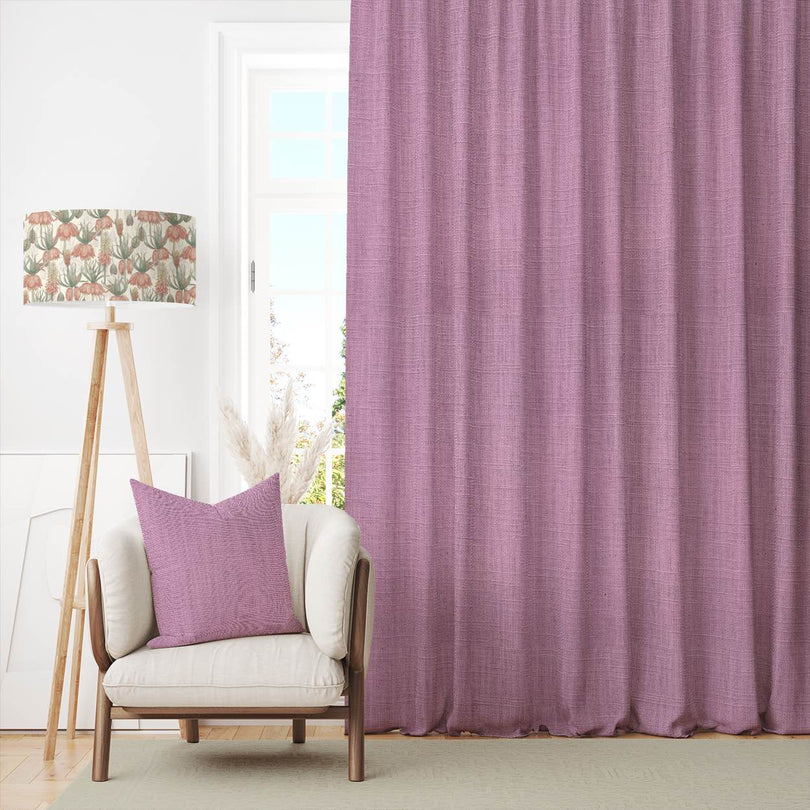 Dion Moonlight Mauve - Pink Plain Cotton Curtain Fabric