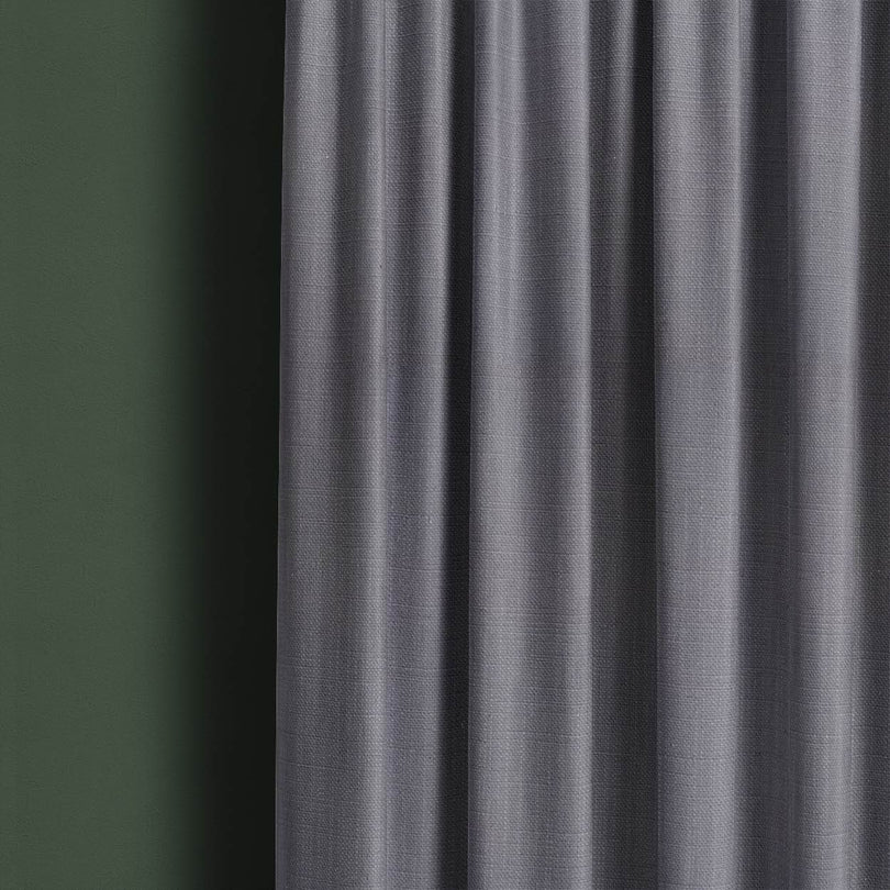 Dion Neutral Grey - Grey Plain Cotton Curtain Fabric
