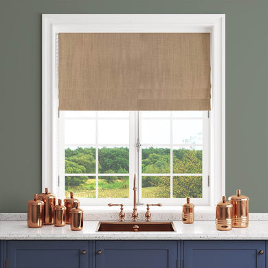 Panton New Wheat - Beige Plain Linen Curtain Blind Fabric