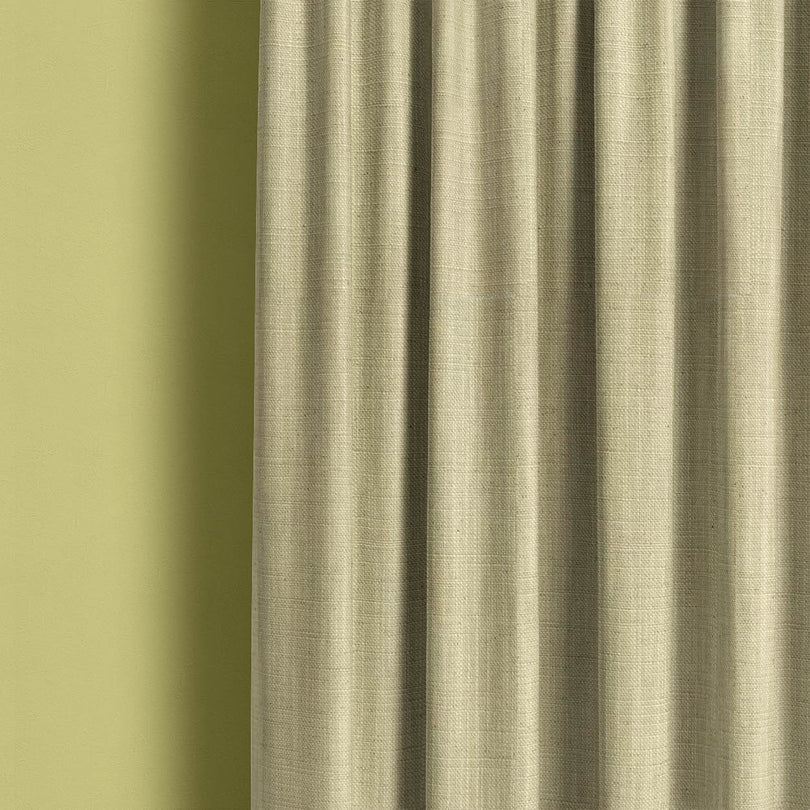 Dion Pastel Yellow - Yellow Plain Cotton Curtain Fabric