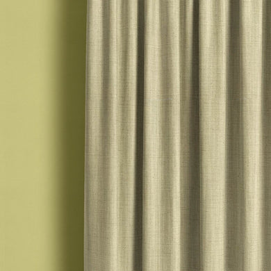 Panton Pastel Yellow - Yellow Plain Linen Curtain Fabric