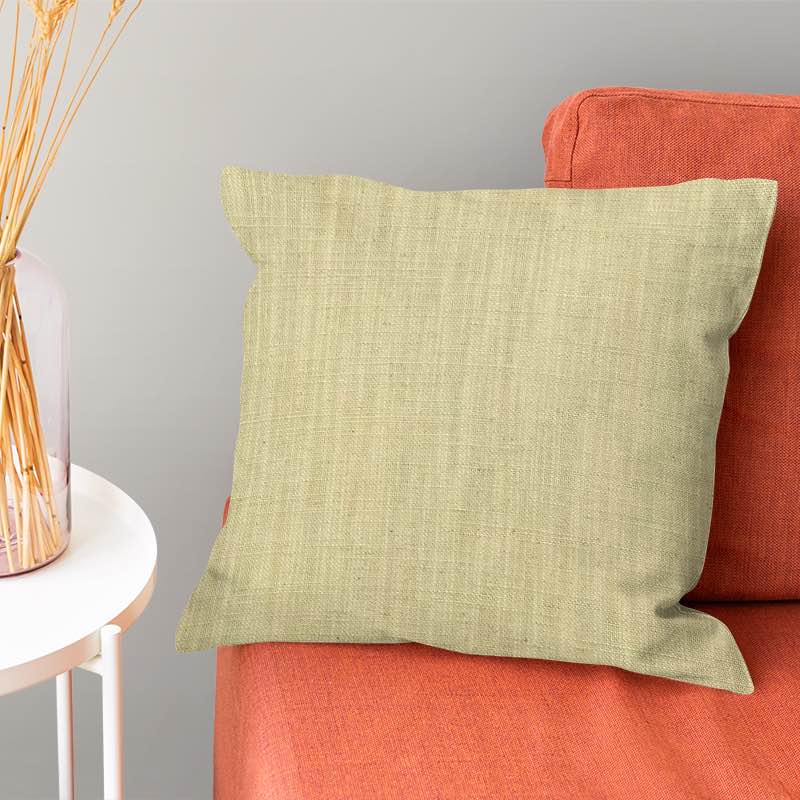 Panton Pastel Yellow - Yellow Plain Linen Cushion Upholstery Fabric