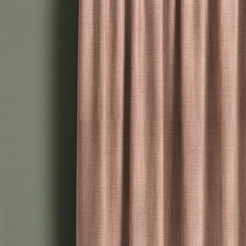 Dion Peach Bud - Pink Plain Cotton Curtain Fabric