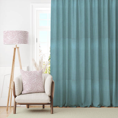 Chic and modern Dion Plain Cotton Fabric in Teal