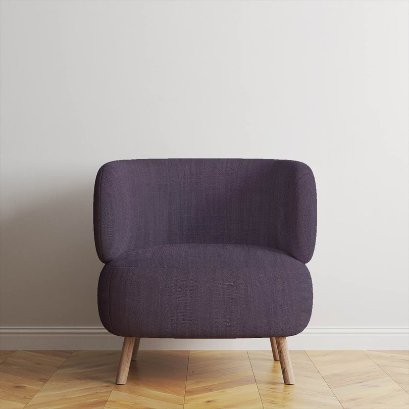 Dion Purple Plumeria - Purple Plain Cotton Upholstery Fabric