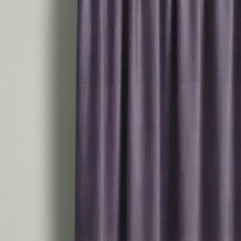 Dion Purple Plumeria - Purple Plain Cotton Curtain Fabric