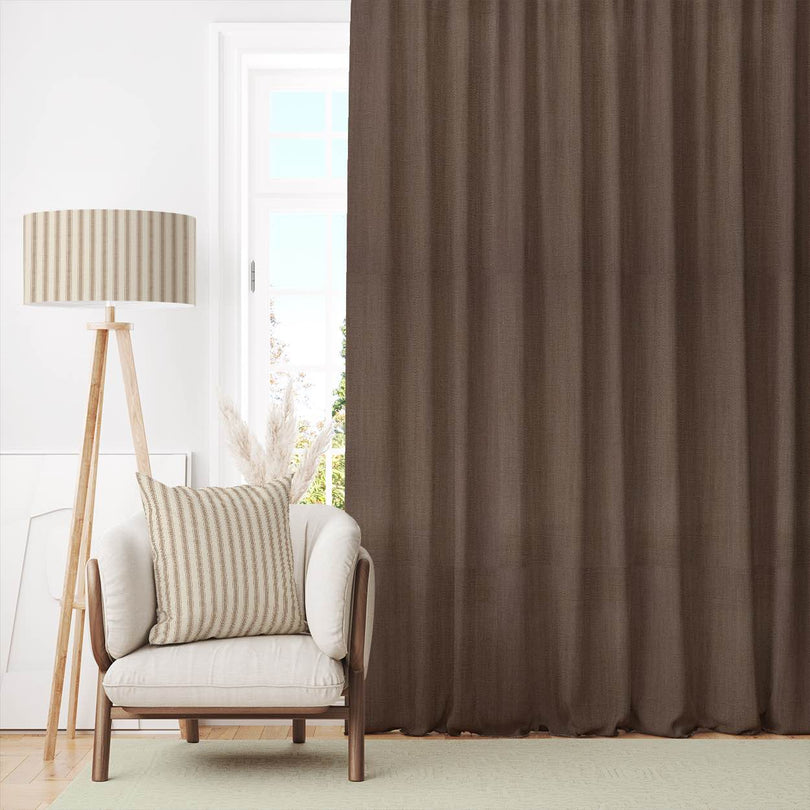 Soft, natural Panton Plain Linen Fabric in versatile beige color