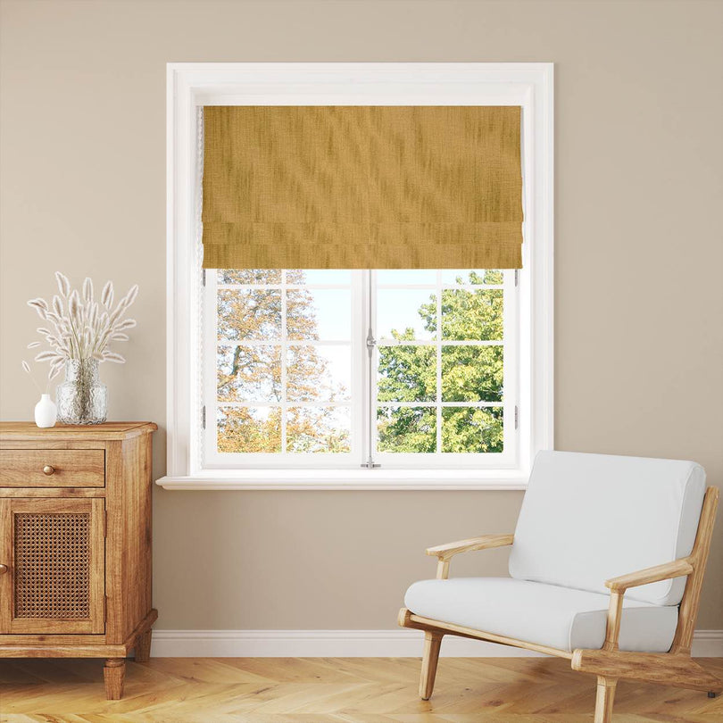 Dion Sunflower - Yellow Plain Cotton Curtain Blind Fabric