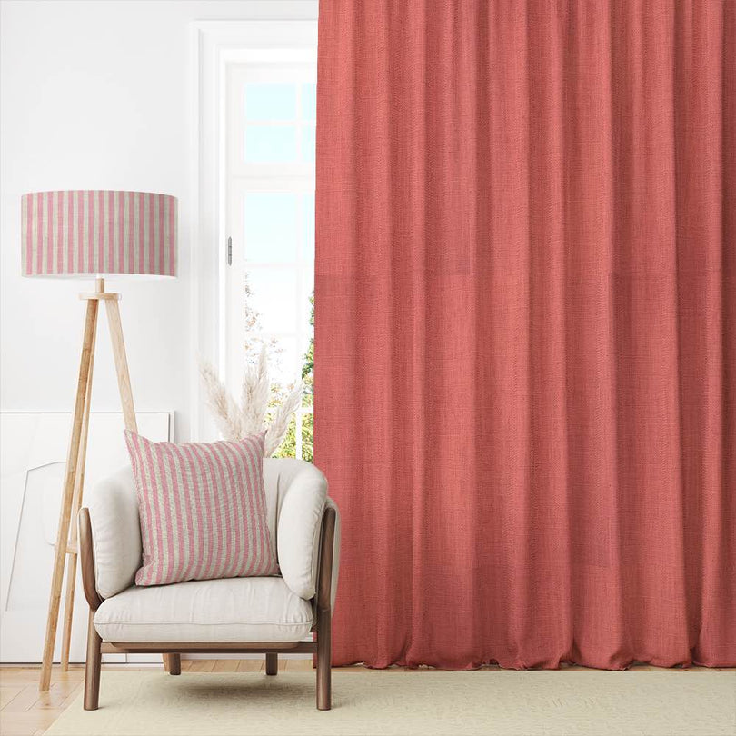 Dion Tea Rose - Pink Plain Cotton Curtain Fabric